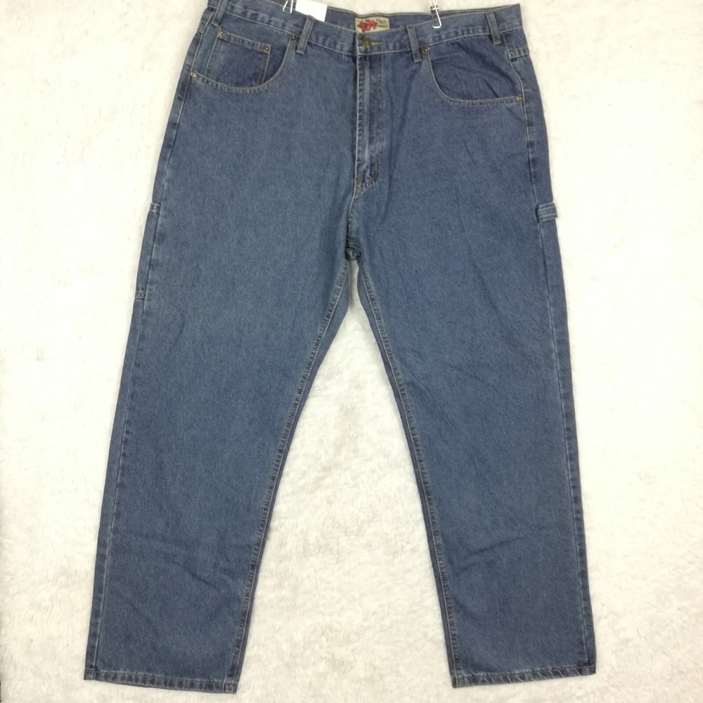Field N Forest Mens Jeans Carpenter Relaxed Fit Blue Denim Medium Wash 42x32 New